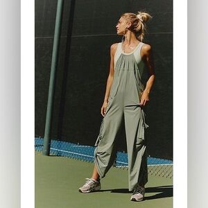 4252. FREE PEOPLE Pathfinder One piece Jumpsuit in Cactus/Fern Combo NWT $148